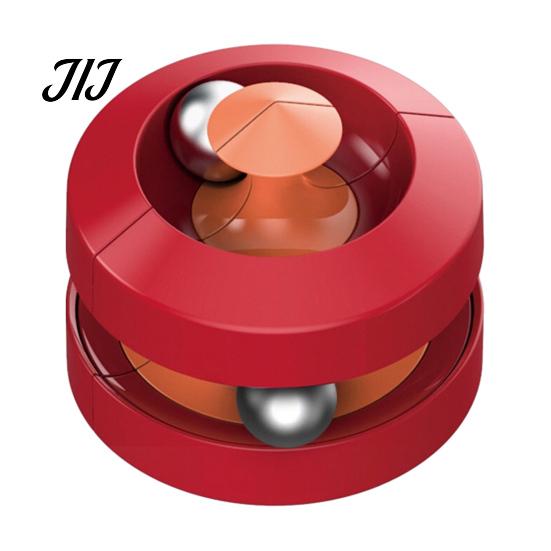 Marble Run Spinner Toy Rotatable Spinning Top with Rolling Ball, Stress Relief Fidget Fingertip Gyro Toy, Double Layer Track for Adults Double-track