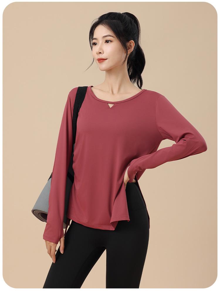 Women's Plus Size Long Sleeve Sports Top - Autumn Slimming, Breathable Yoga & Running T-shirt