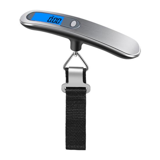 50KG Portable Electronic Scale with Hanging Hook LCD Display Rechargeable Handheld Travel Suitcase Luggage Digital Weight Scale Weigher Steelyard