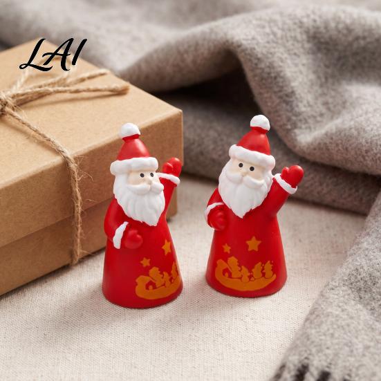 Holiday Car Dashboard Decor 2Pcs Mini Christmas Figurine Santa Claus Snowman Dolls DIY Accessories for Micro Miniature Figures Landscape Dollhouse