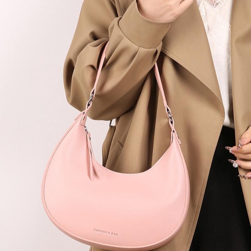 Classic Leather Crescent Hobo Bag with Adjustable Strap Underarm Bag Sleek Minimalist Shoulder Purse for Work Casual Commute