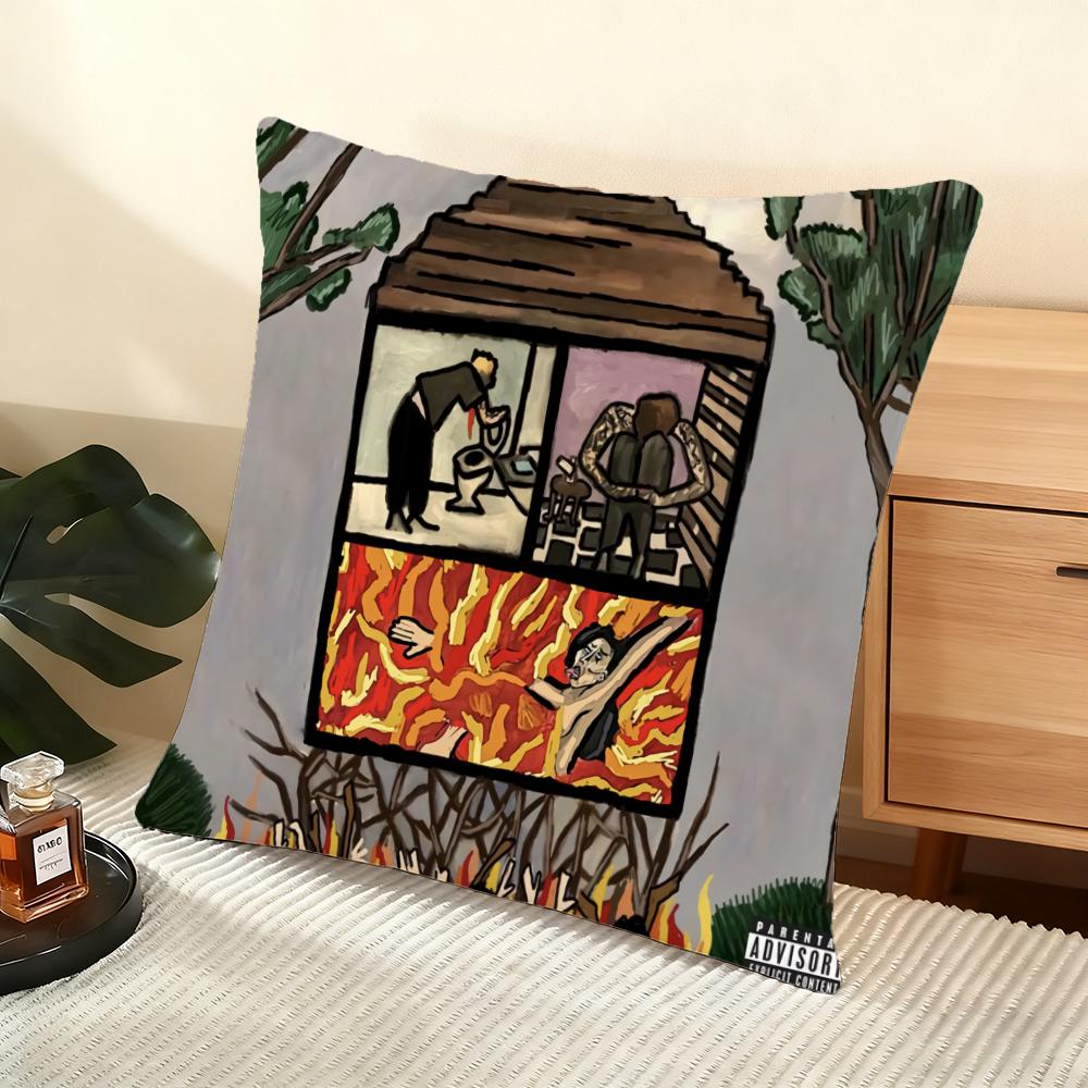 

Cushion Cover Silky Short Plush Home Sofa Cushion Cover - Invisible Zipper Home Decoration Home Decoration S-Suicideboys G59 12x12Inch