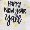 Baby Girl "Happy New Year" Print Cotton Bodysuit Fireworks Print Pants With Headband Outfit Set