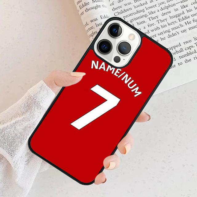 Personalised Football Name Number Phone Case Cover For iPhone 17 Air 15 16e 11 13 14 Pro Max 12 Plus Max Fundas