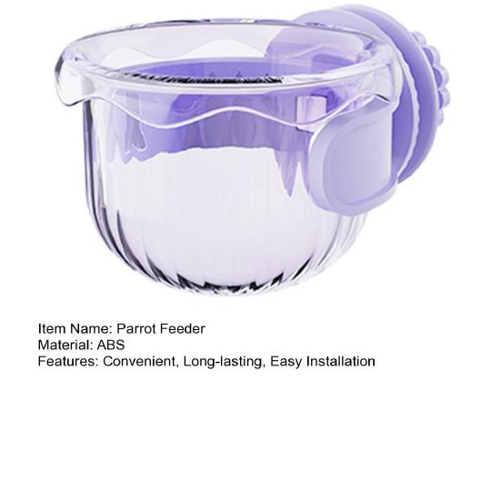 Parrot Feeder Birdcage Food or Water Dispenser Splash-proof Hanging Feeder Bowl with Clamp for Macaws Parakeets Cockatiels