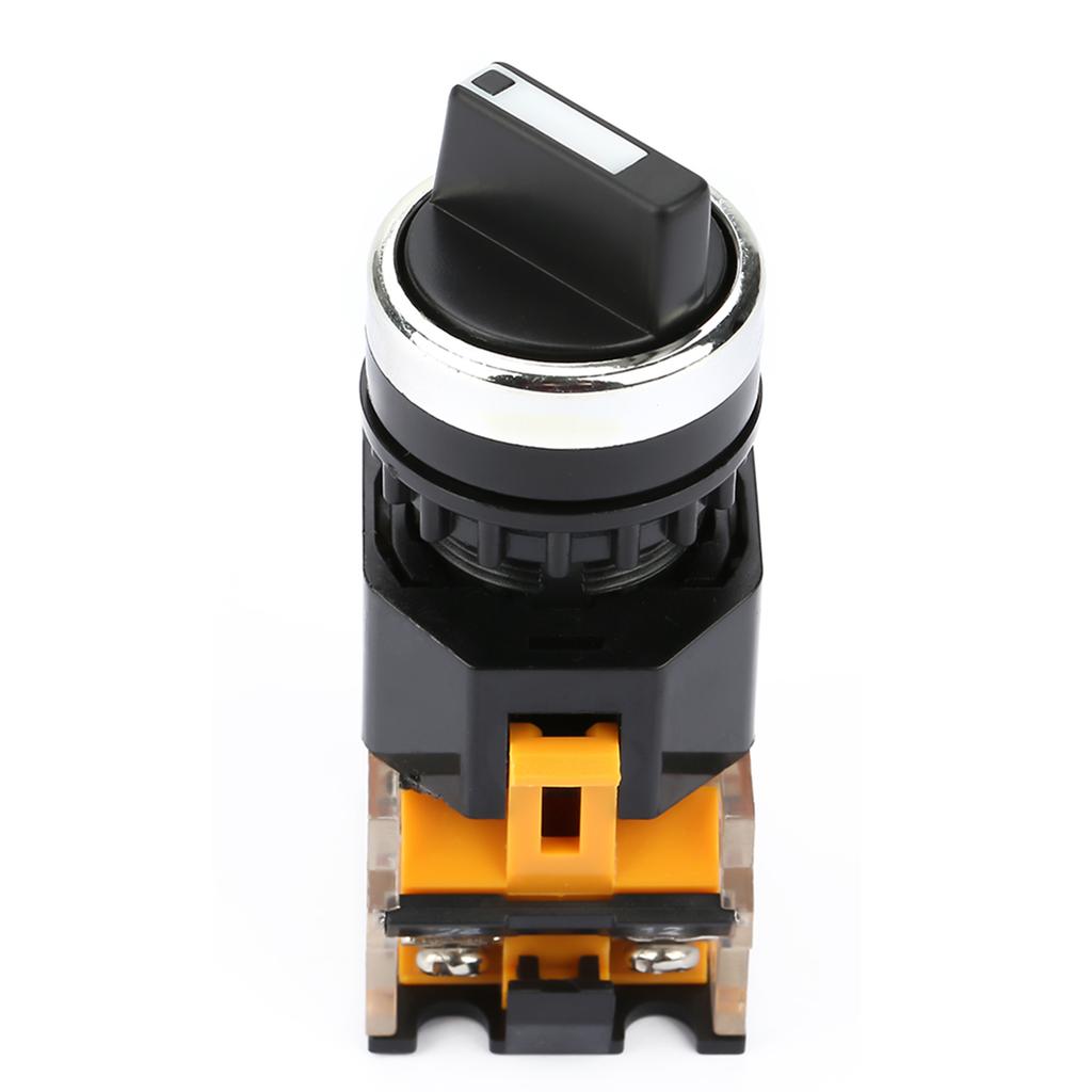 22mm Round Rotary Selector Switch 2 Positions NC + NO Self Locking