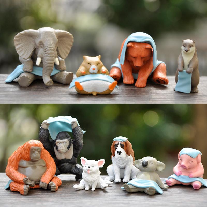 Animal Sauna Steam Figures Mini Figures Desktop Decor Collectible Desk Toys