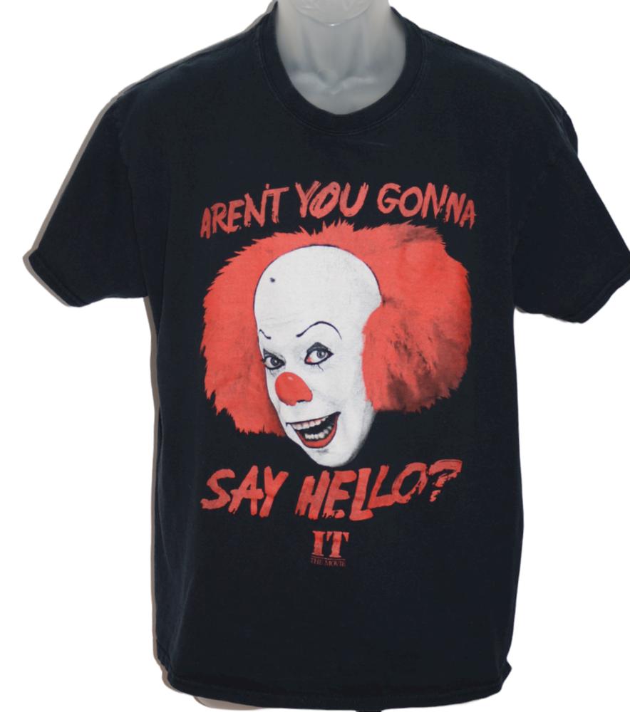 IT The Movie T-shirt Size L Black Aren t You Gonna Say Hello Unisex XXL