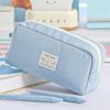 1pcs Lace Deco Lucky Star Cute Cat Pencil Case Simple Design Stationery Bag Pen Storage Pouch for Office & School Supplies