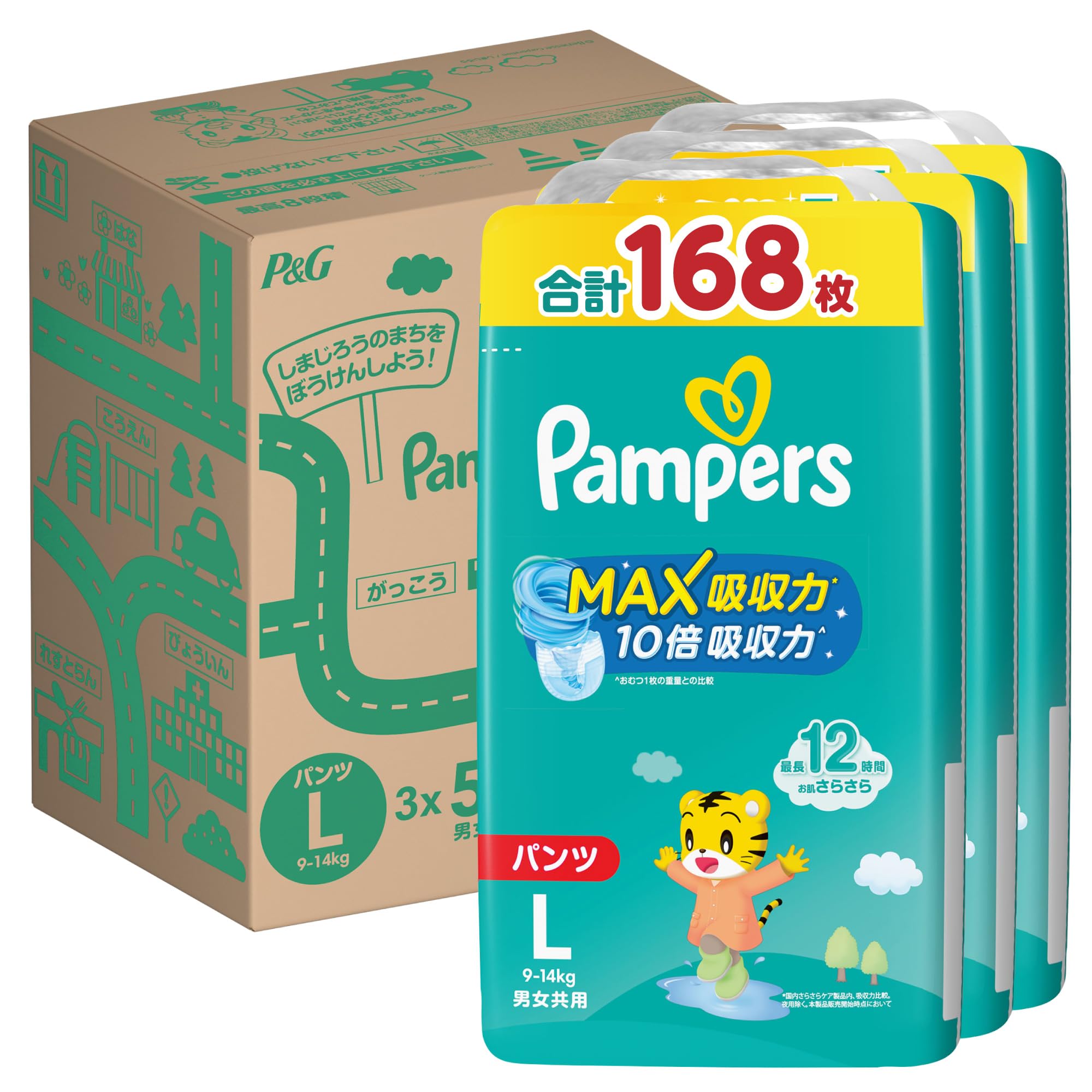 

L Pampers Diaper Smooth Care MAX Absorbment 168 простыней x 3 [размер трусиков] (9~14 кг) (56 упаковок) [Элемент дела]
