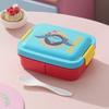 Three Compartment Plastic Lunch Box, Portable Lunch Box, Microwave Heatable Cartoon Lunch Box
