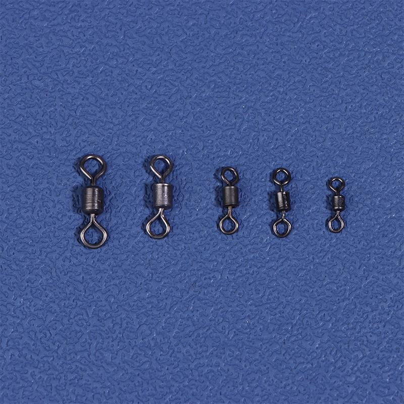 100Pcs/Box Fishing Bearing Rolling Swivel Metal Bearing Swivel Solid Ring Lures Fishing Connector Carp Fishing Tackle