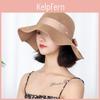 Classic Womens Wide Brim Sun Hat With Large Ribbon Bow For Summer Sun Protection