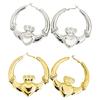 Elegant Heart And Crown Hoop Earrings For Women Unique Statement Jewelry Suitable For Valentine Day Gifting