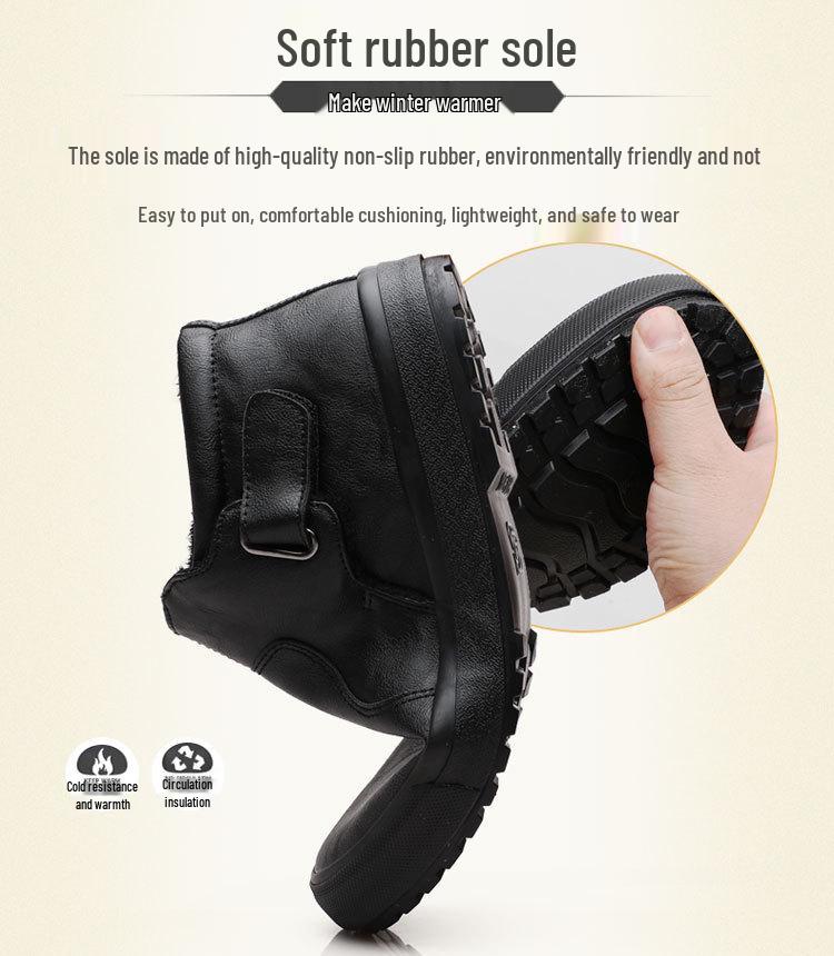 Men's 2026 Winter High-Top Casual Leather Shoes - Warm & Comfortable Korean Style Trendy Sneakers