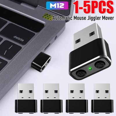 1-5PCS Mouse Jiggler Undetectable Automatic Mover USB Port Undetectable Automatic Shaker Keeps Computer Awake Simulate For PC