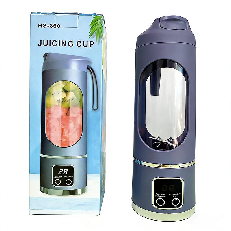 Rechargeable portable electric juicer cup, suitable for home use. Also applicable for camping. Fruit and ice juice making cup.