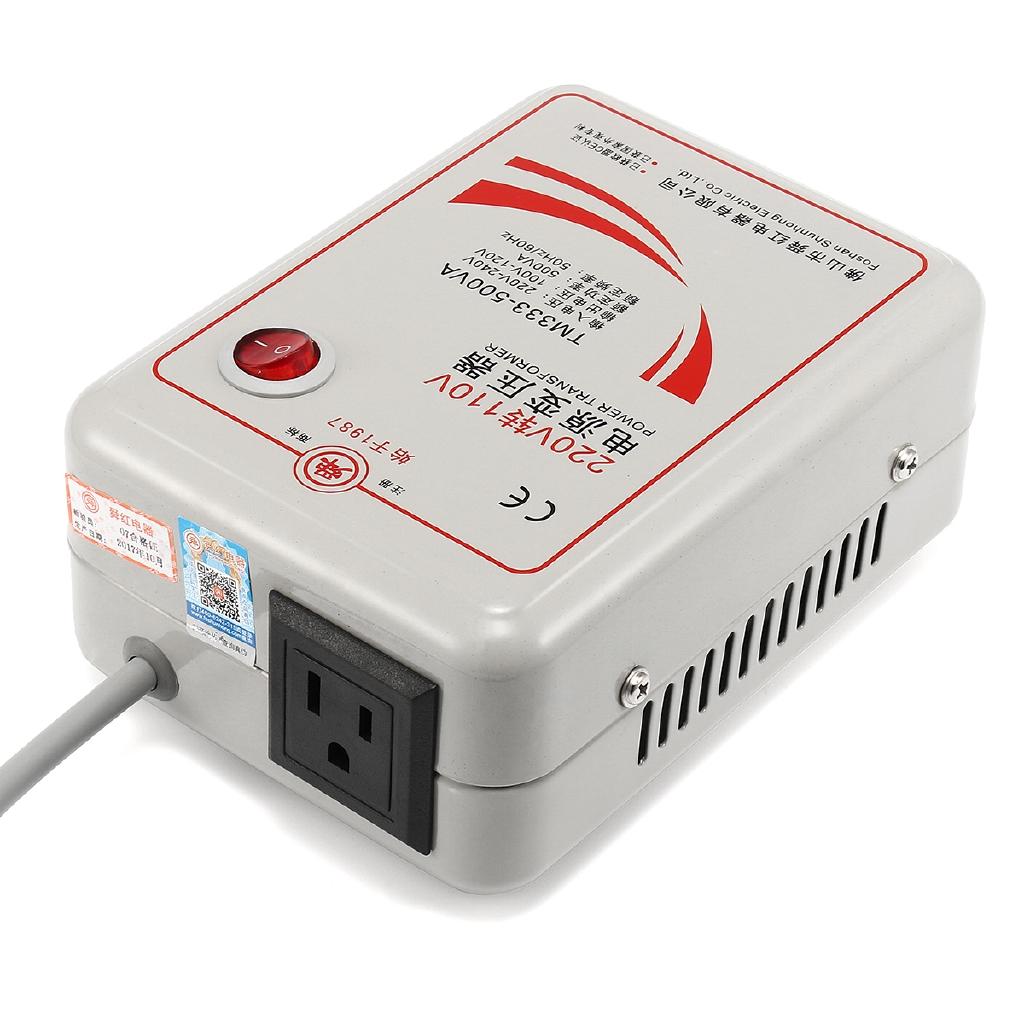 AC 110v 220v Inverter Charger Voltage Transformer Step Down Converter Voltage Converter 500 Watts Adapter Pure Copper Coil 500W