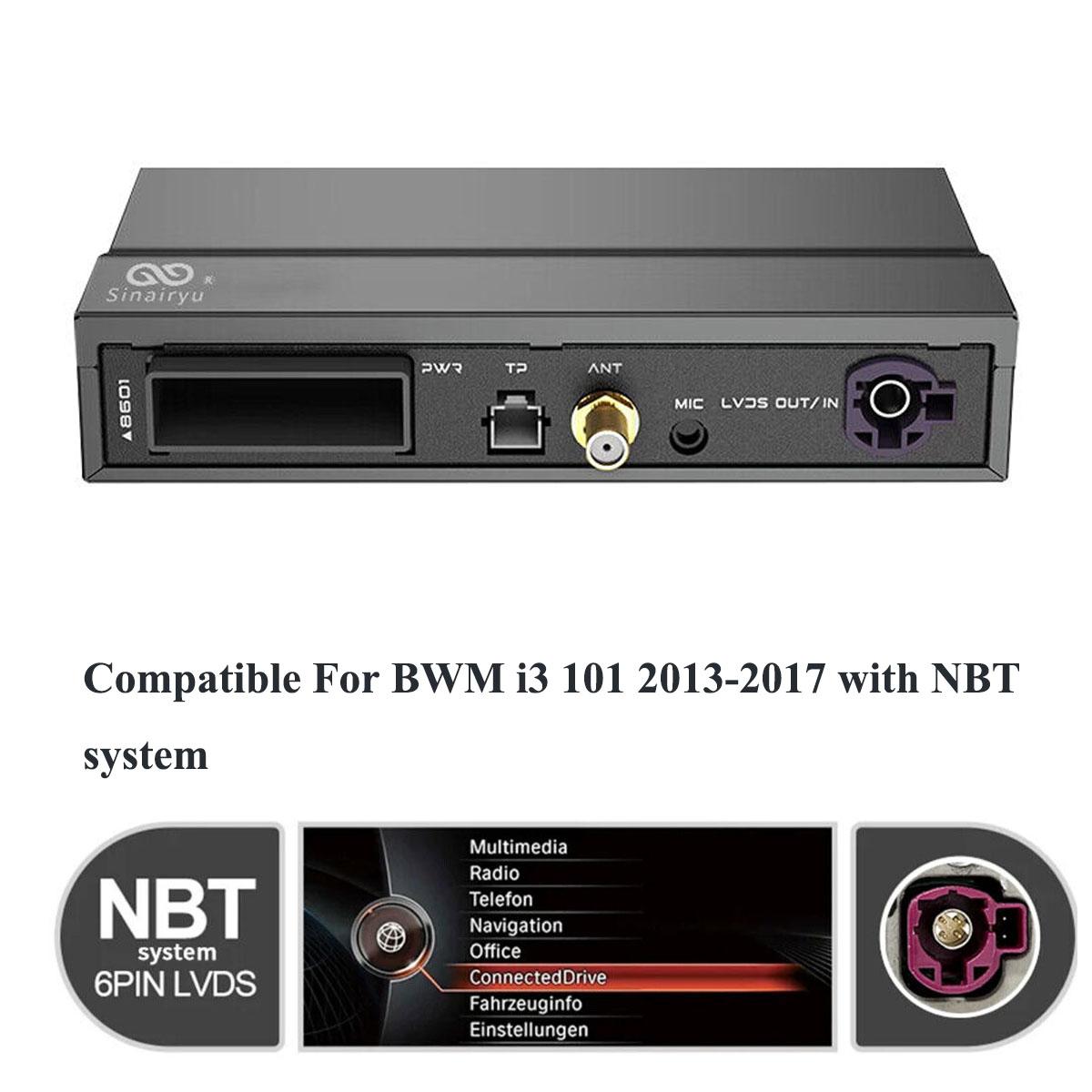 

Интерфейс Android Auto Sinairyu Wireless CarPlay, совместимый с системой BMW i3 i8 I01 NBT EVO 2012-2020 с функциями Mirror Link AirPlay Car Play For I3 NBT