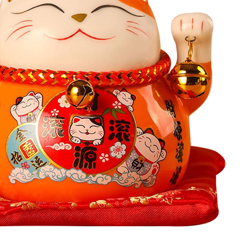 Lucky Cat Coin Bank 4.5in Exquisite Cute Bring Luck Good Wish Ceramic Fortune Cat Saving Pot Desk