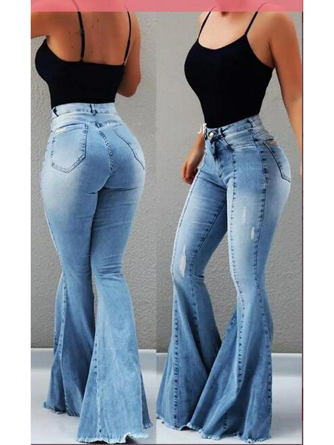 

Retro Washed Flare Butt-Lift Pants - European & American Style Wide Leg XXL