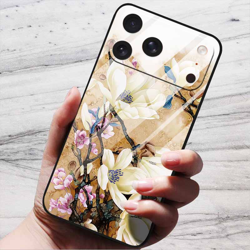 Cartoon Patterns Case For iPhone 17 Pro Plus Capa 17 Pro Max Bumper Luxury Tempered Glass Hard Back Cover iPhone17 Air Funda