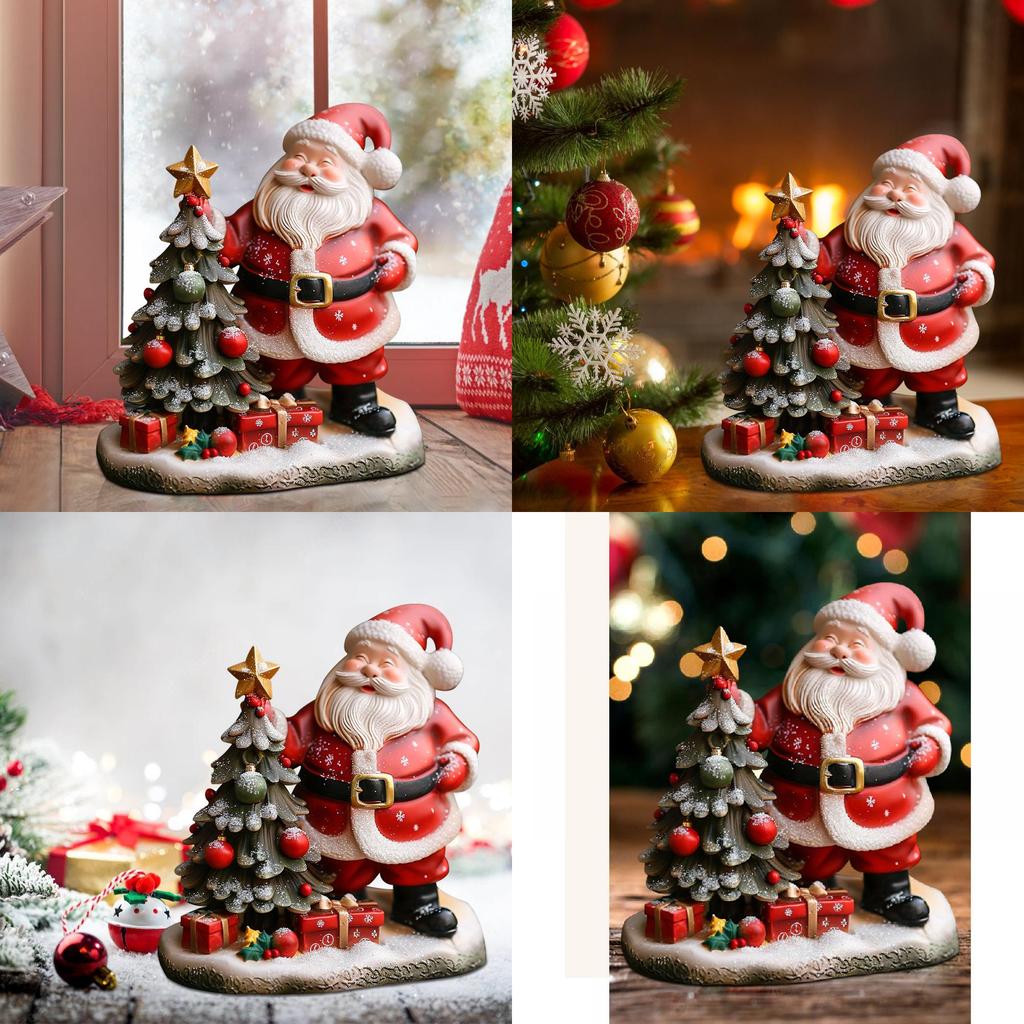 Halloween Harzfigur Weihnachtsmann und Weihnachtsbaum Hausdekoration Geschenk für Feiertagsfestivitäten