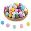 Kovict 25Pcs Threaded Silicone Beads 15mm Round Beehive Spiral Beads DIY Bracelet Necklace Accessories For Jewelry Marking