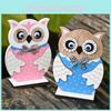 Creative Blue And Pink Wooden Owl Figurines Charming Easter Decoration For Festive Celebrations