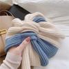 Stylish Ladies' Knitted Scarf Crossed Designs Neck Warmer Cosy Solid Color Blocking Scarf for Autumn and Winter Comfort