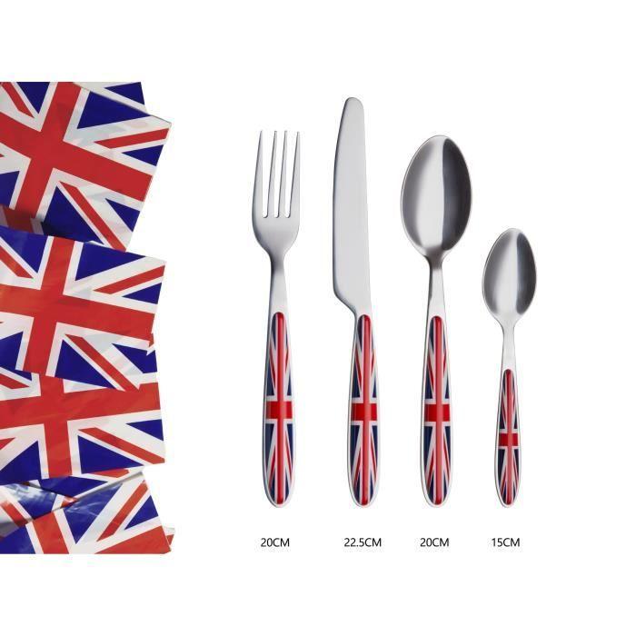 Couverts - EXZACT - EX07 - 24 pièces - Acier inoxydable - Poignées colorées