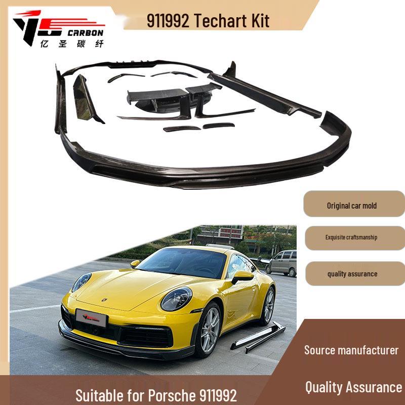 Porsche 911/992 TechArt Carbon Fiber Body Kit: Front Lip, Rear Lip, Side Skirts & Canards