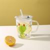 Children's Glass Milk Cup with Handle and Scale