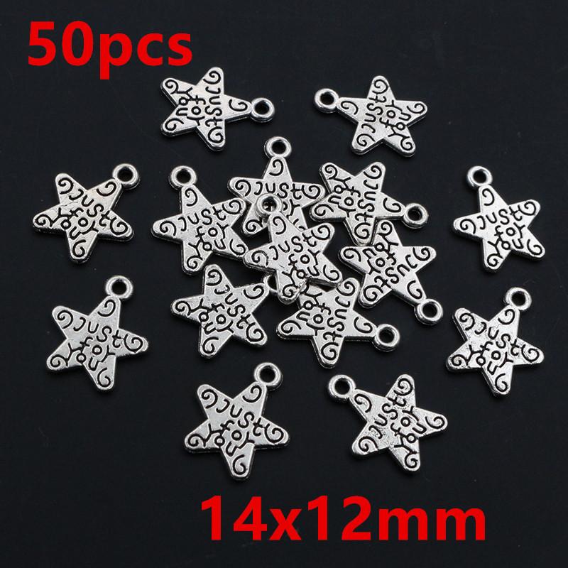 10-50pcs Alloy Metal Star Charms Pendant for Necklace Bracelet Earrings DIY Jewelry Making Accessories Findings Crafts