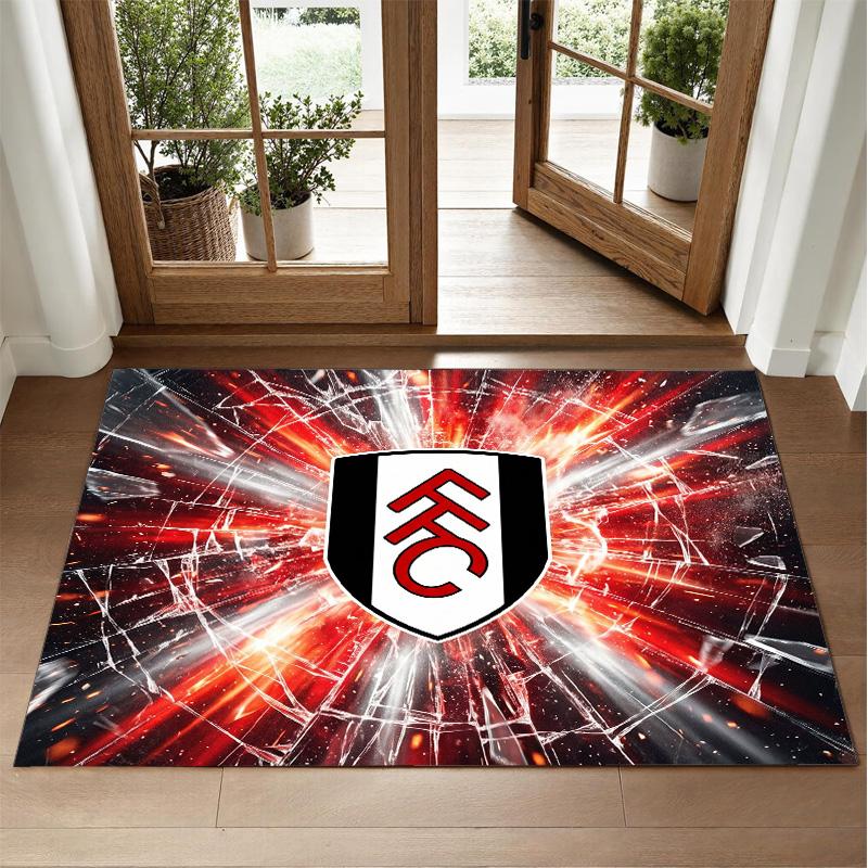 Fulham Voetbal Design Kristalfluweel Tapijt Zacht Decoratief Matje voor Slaapkamer Entree