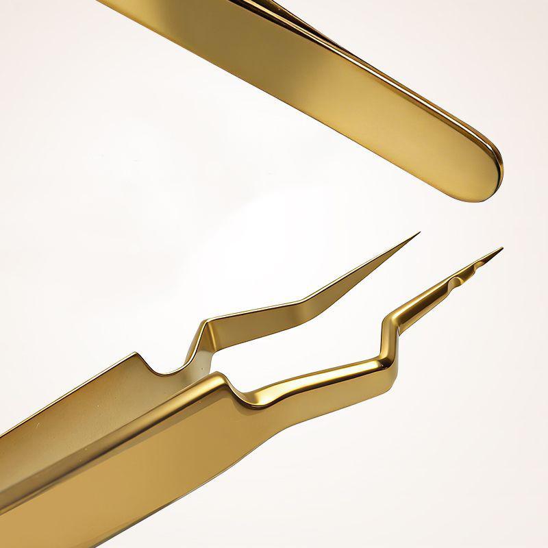 Stainless Steel Eyelash Extension Tweezers Curved Tip Tweezers Lash Applicator Extension Supplies DIY 3D 6D Makeup Beauty Tools
