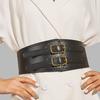 Vintage Elastic Women Waistband Waist Cincher With Double Button Twist Buckle
