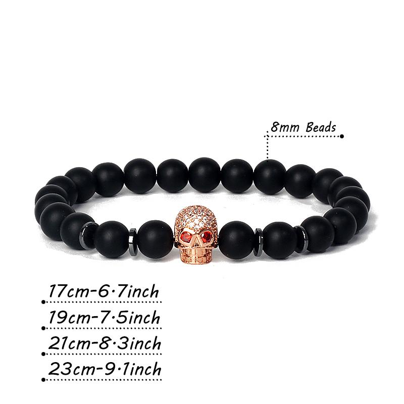 Fashion Crown Skull Punk Bracelets Men Wolf Head Zircon Tiger Eye Bracelets for Women Energy Nature Stone Soul Jewelry Pulsera