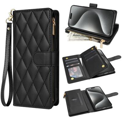 Husă de telefon din piele cu portofel și suport pentru carduri, tip crossbody, pentru iPhone 16, 15, 14, 11, 13, 12, Mini, X, XR, XS, Pro, Max, 8, Plus