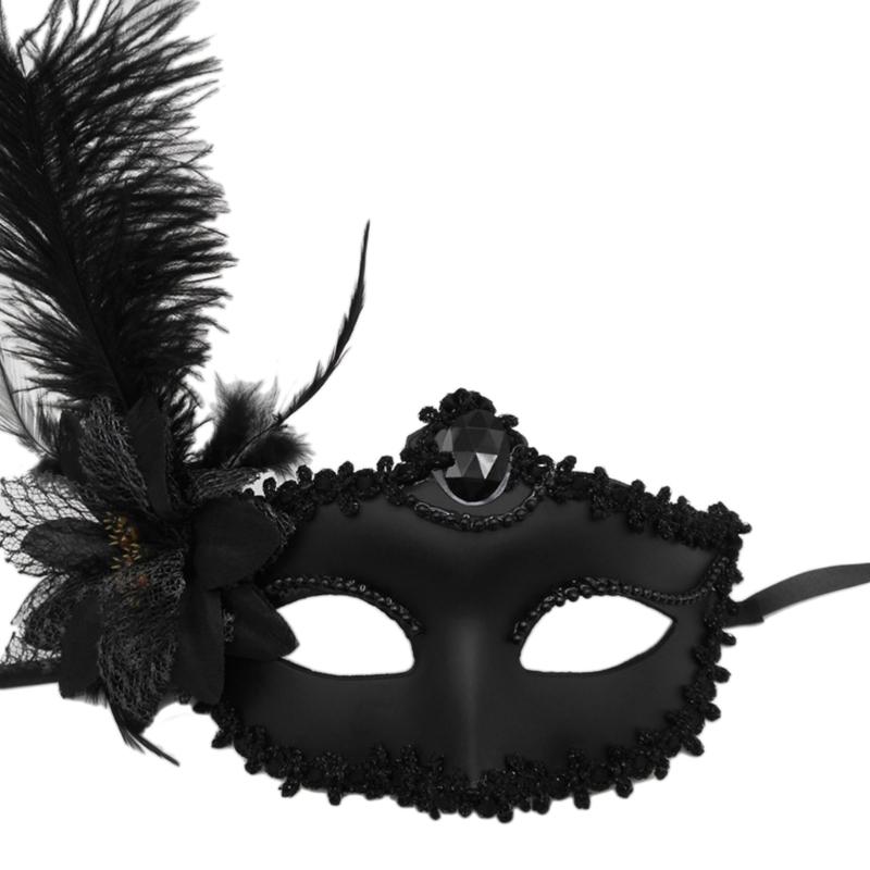 Costume Lady Mask Feather Sexy Halloween Mask Masquerade Half Face Mask Sexy Carnival Mask Ball Party Performance Mask