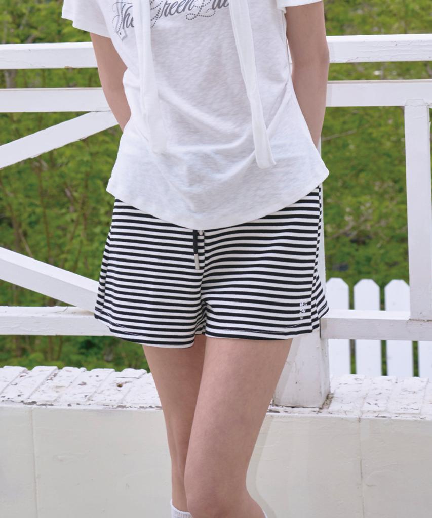 THE GREEN LAB Striped Shorts [White]