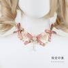 Pink Lolita Ballet Hair Accessories Original Handmade Top Hat Hairpin Necklace Hand Sleeves