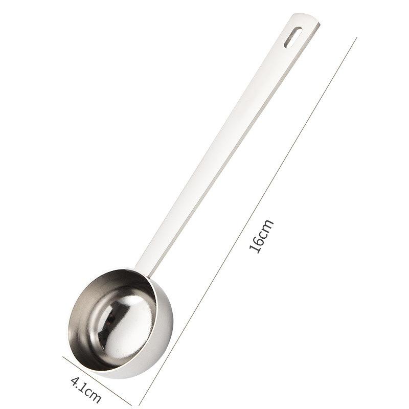 Stainless Steel Coffee Measuring Scoop Long Handle Heat Resistant Spoon Multipurpose Tool for Baking Cafe Home Kitchen