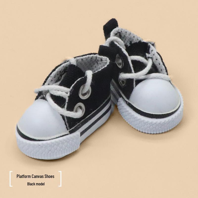 Replaceable Labubu Doll Shoes: 17cm Canvas High-Top Sneakers for Blind Box Dolls