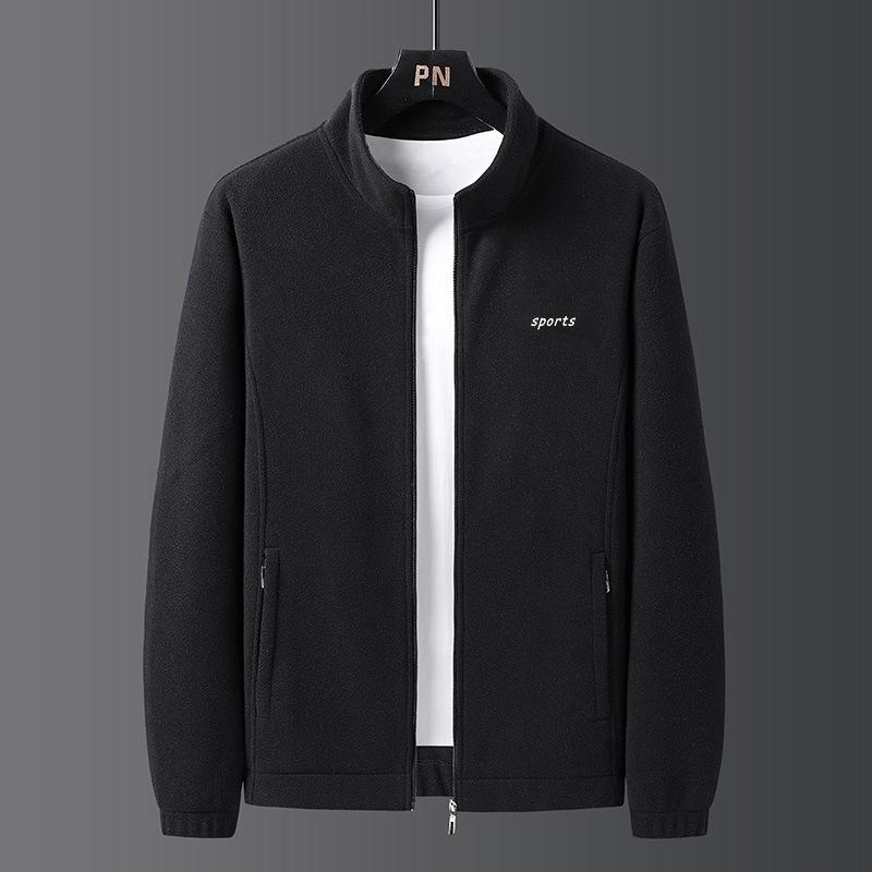 Spring and Autumn New Style Middle and Young Men's Stand Collar Jacket Casual Dad Top Polar Fleece Jacket