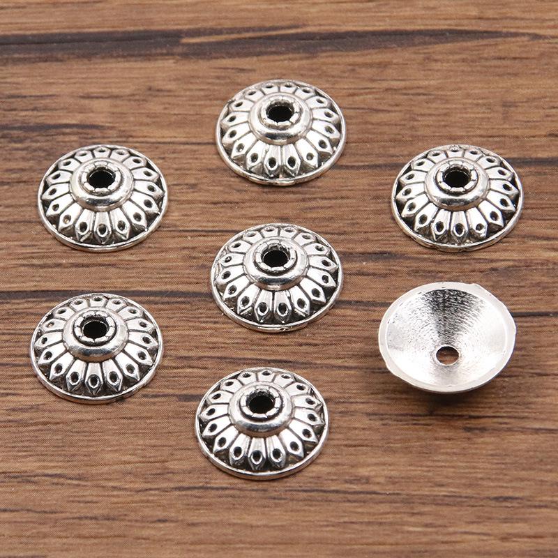 Antique Silver Flower Spacer Beads: Multi-Style, Hollow Design for DIY Bracelets & Necklaces