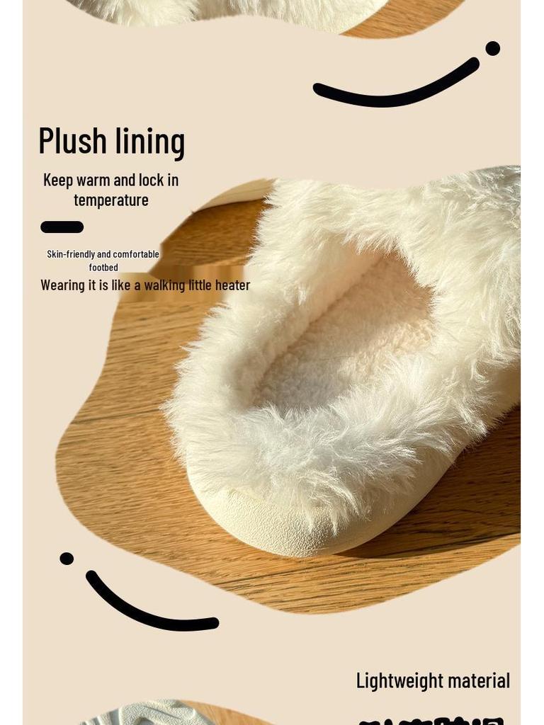 2025 Cute Tongue-Out Puppy Faux Fur Bag & Slippers - Thick-Soled, Warm, Non-Slip Cotton Shoes for Men & Women (Autumn/Winter)