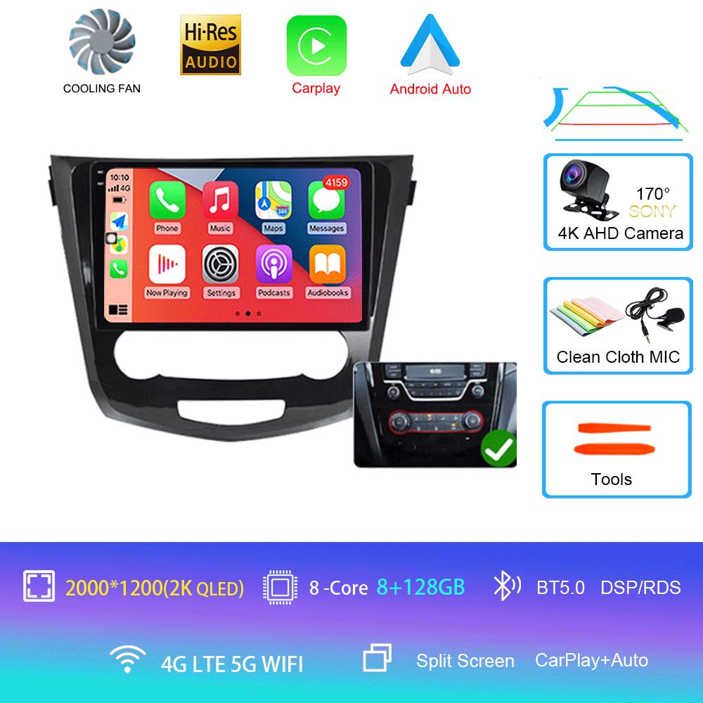 Android14 For Nissan Qashqai J11 Nissan X Trail T32 2014 - 2017 2Din Stereo Autoradio Carplay Car Radio Multimedia Video Player