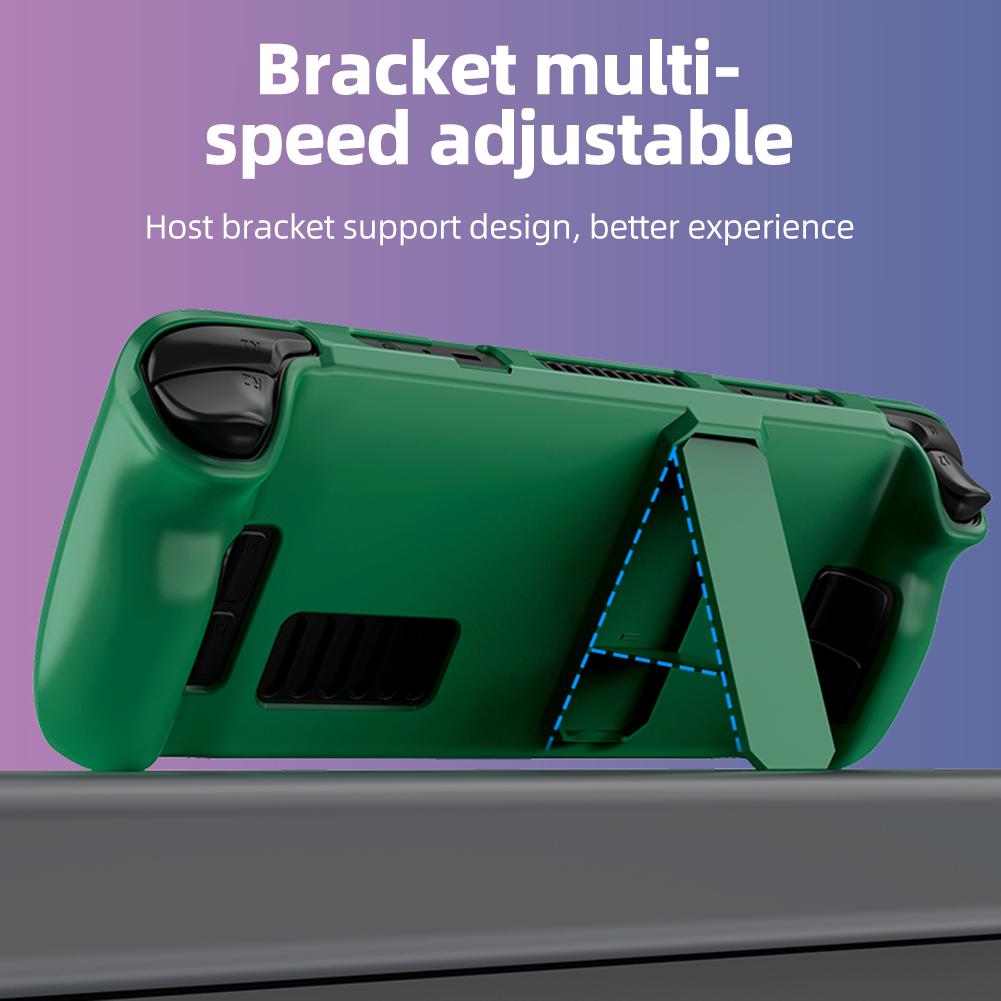 Protective Shell with Bracket Soft Game Console Protective Cover Shockproof Non-slip Protective Cover for Steam Deck Game Player