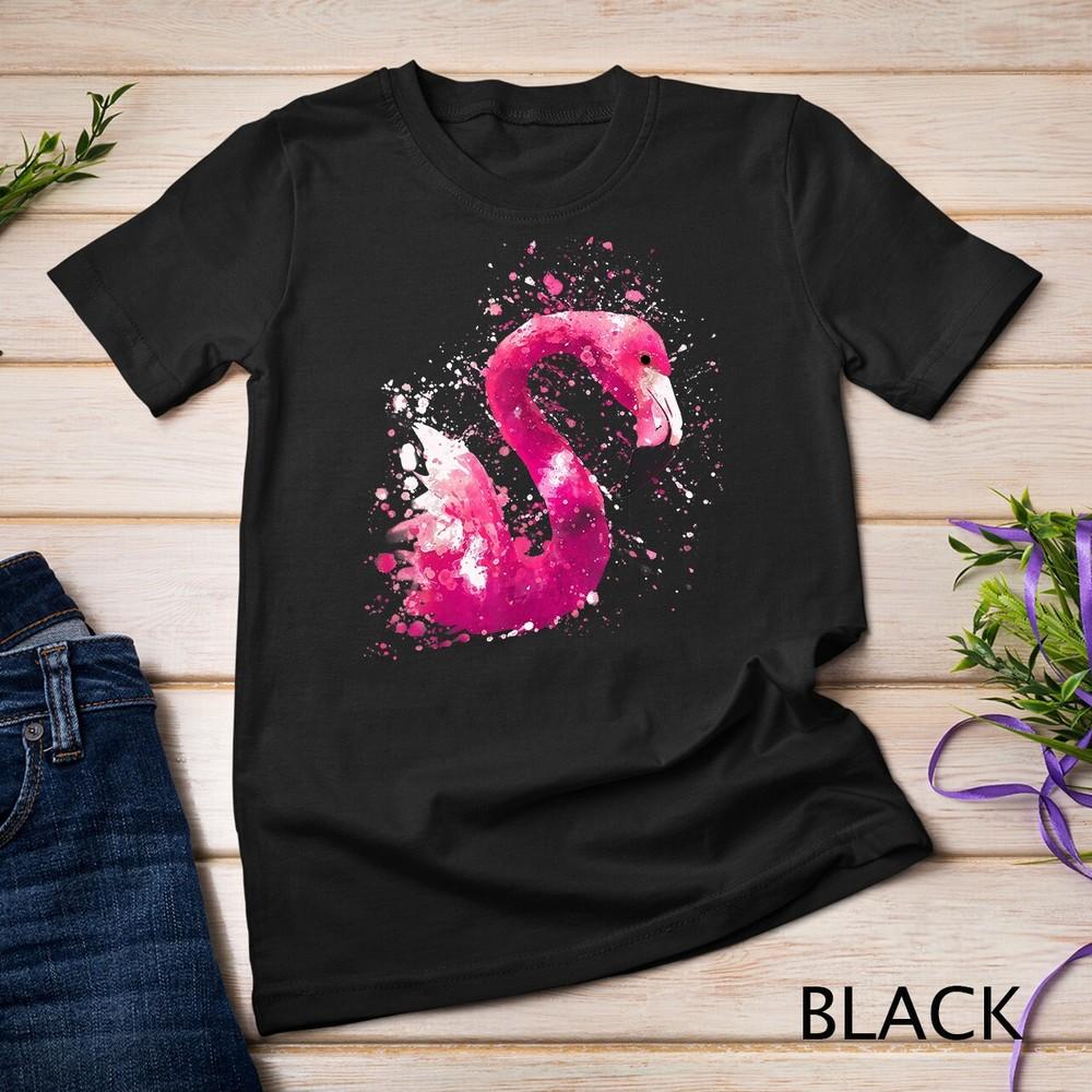 Flamingo Pink Watercolor Painting Gift Wife Girlfriend T-Shirt Unisex T-shirt XL
